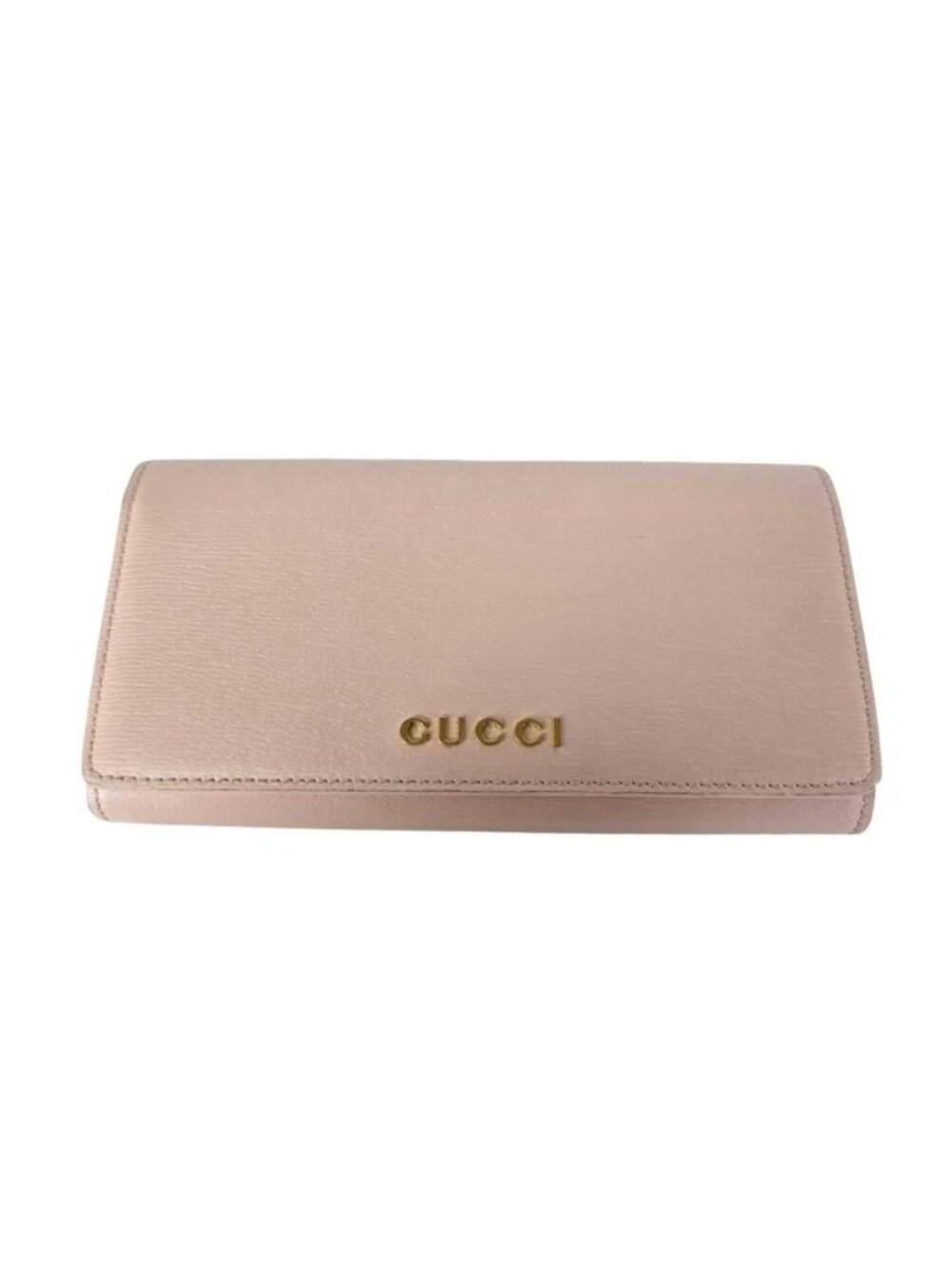 Gucci Wallet Pink Leather Bifold Gold